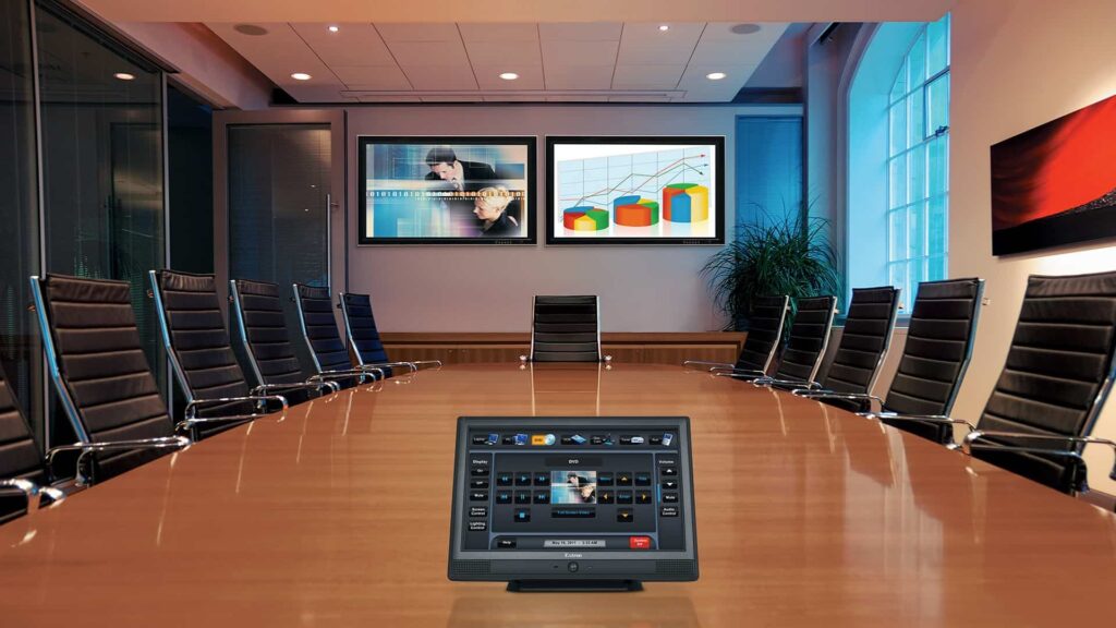 Commercial audiovisual and conferencing installation