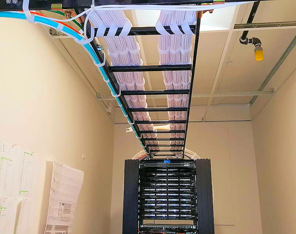 Commercial Ethernet data cable installation